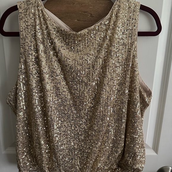 Anthropology gold sequin top - Picture 2 of 4